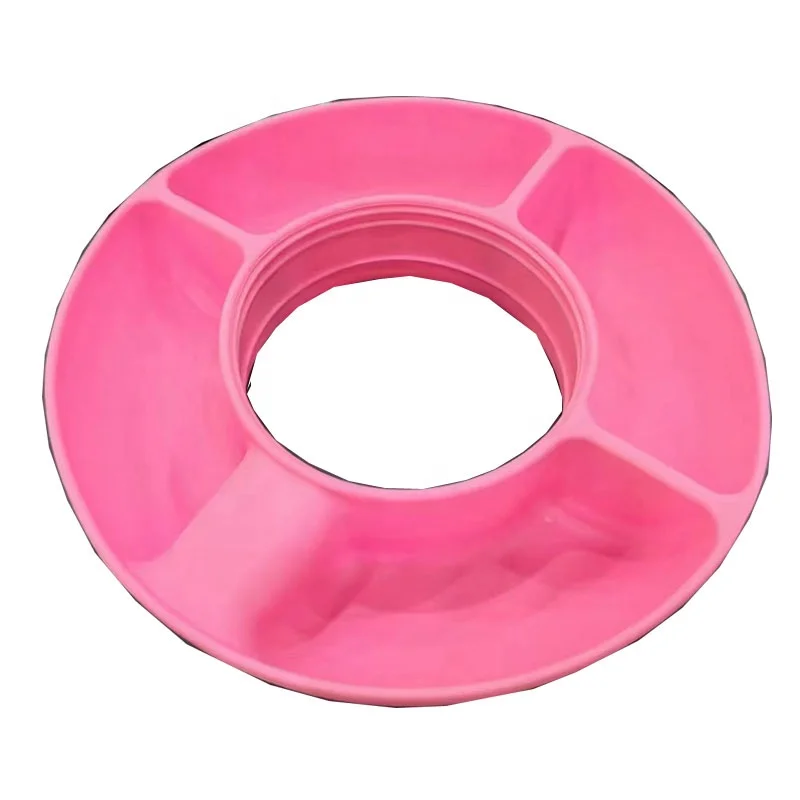 Silicone Snack Bowl Compatible with Stanley Cup Silicone Snacks Platter 4 Compartments Container Plate Tray Ring for Stanley Cup