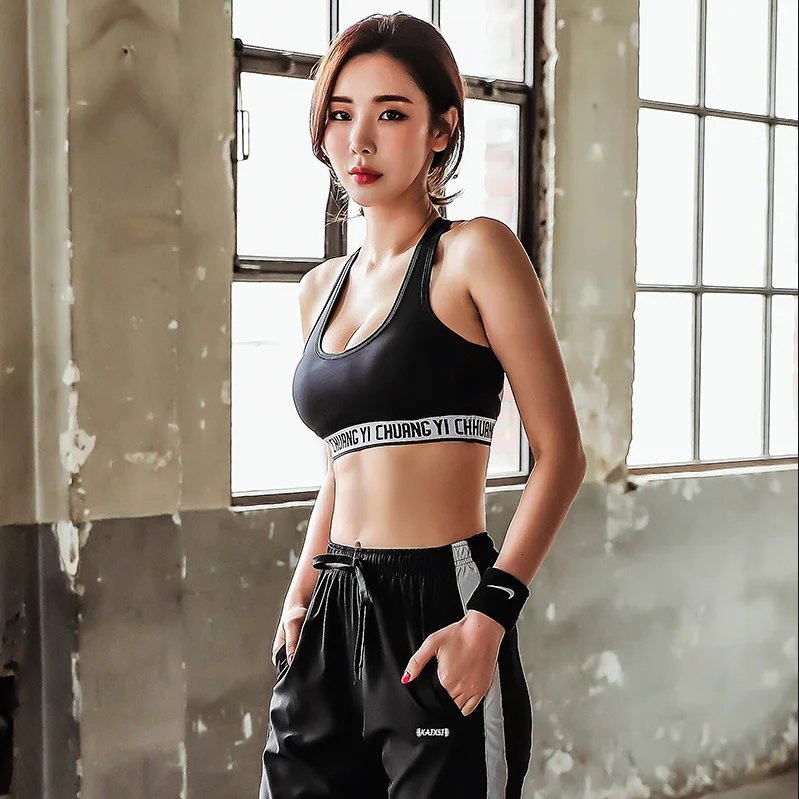 Custom Logo Sports Underwear Lingerie Set Women Cotton Bra and Panties Thong Set Letter Band modal cotton Bralette Brief Sets