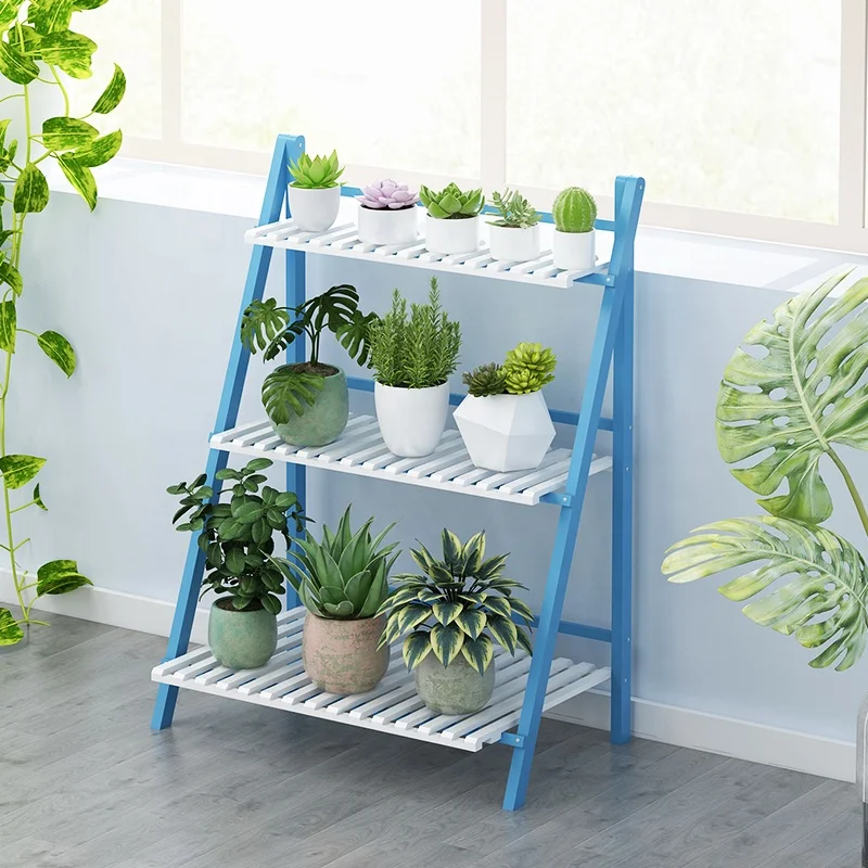 
Haichuan 3 tier bamboo wooden flower stand/flower pot stand /Folding 3 Tier Wooden racks 