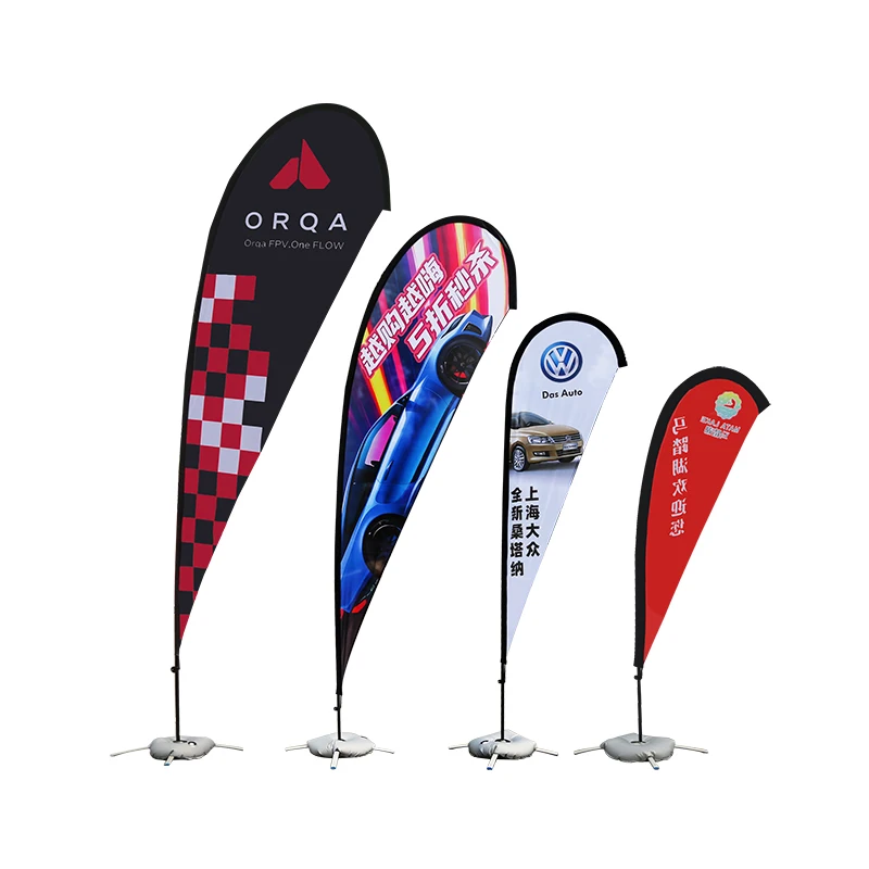 WholesalePromotional Advertising Custom Print Flying Beach Flag Custom Teardrop Feather Flags Banners With Flag Pole For Sale