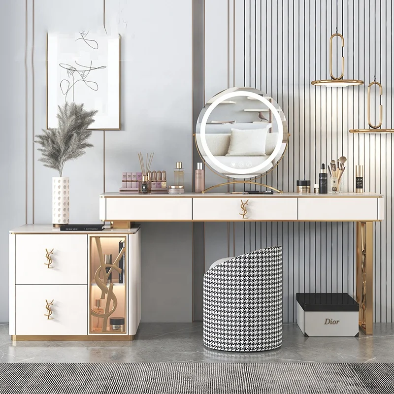 Bedroom furniture series Modern design Light luxury suitable for small apartment special-shaped corner type dresser