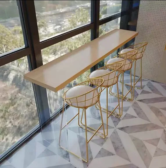 Customized Home Modern Kitchen Dining Room Metal Wooden Cheap beer Bar Furniture Table high chair for bar table and chair set