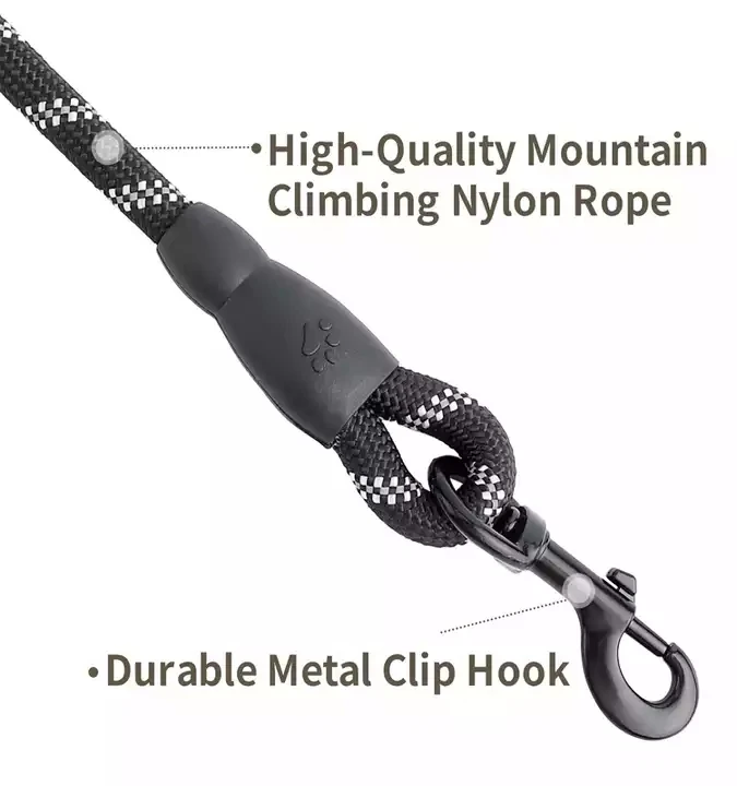 Manufacturer Heavy Duty Pet Lead Metal Hook No D Ring Reflective Training Rope Dog Leash Personalized RIBBONS Print Nylon Leash