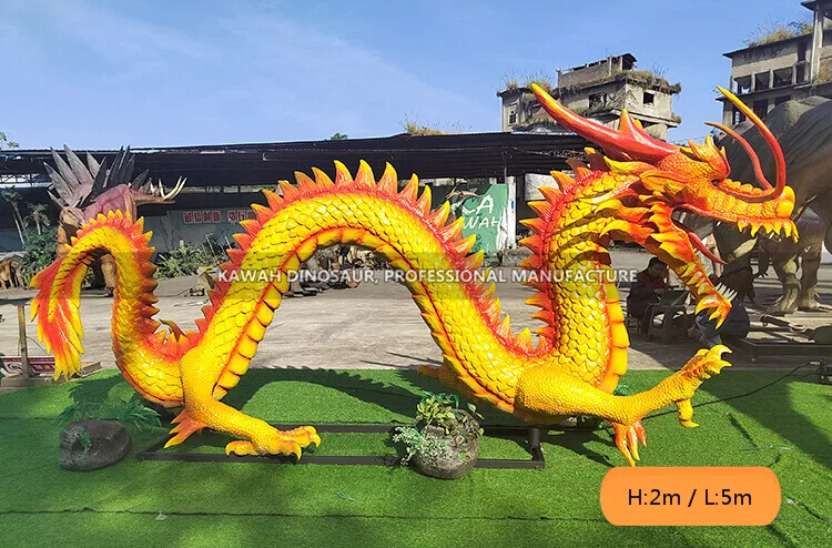 Zigong Handmade Animatronic Dragon Statue Realistic Customized 5m China Dragon Factory Sale