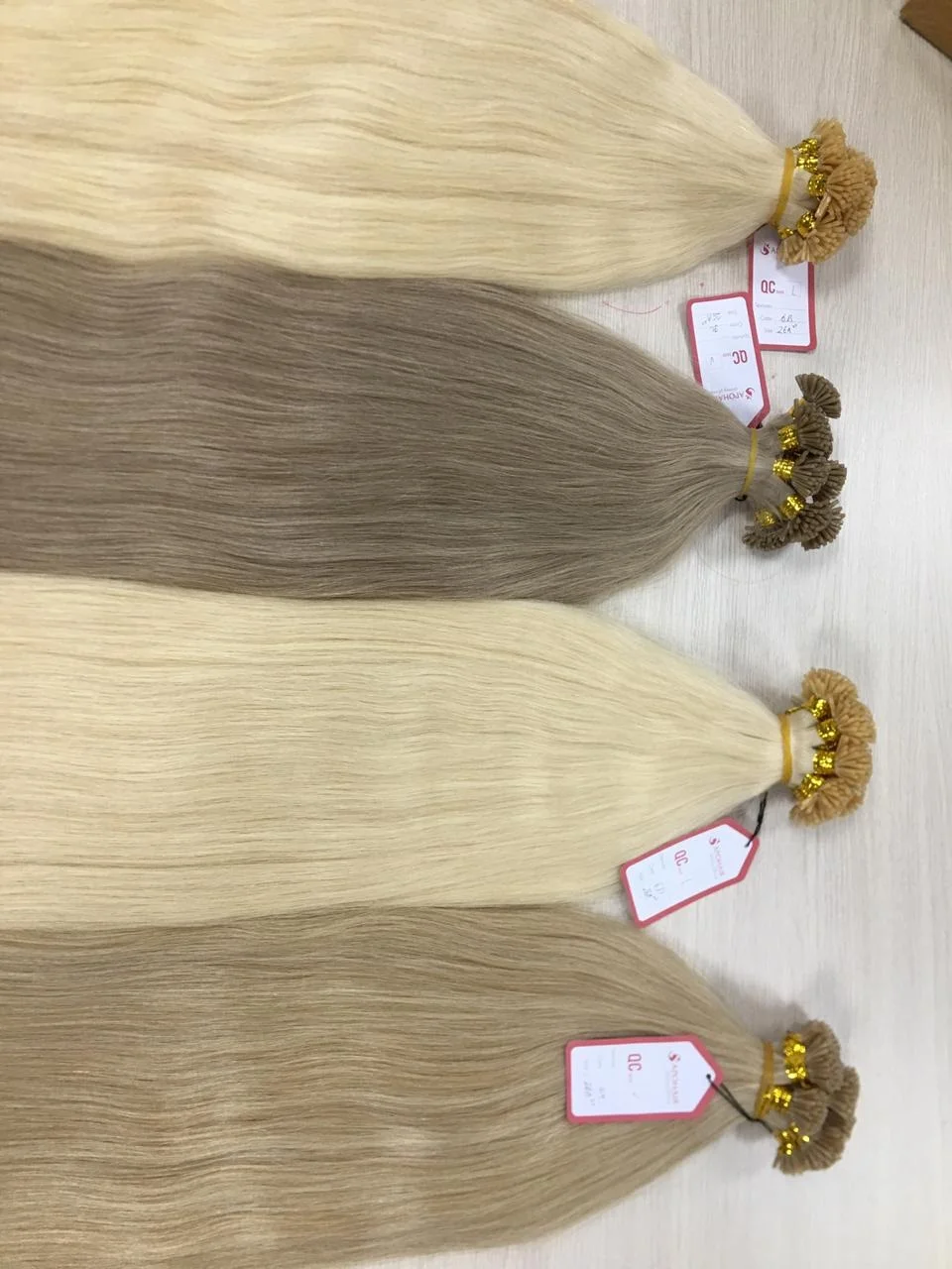  100% натуральные человеческие волосы для наращивания с выравненной кутикулой глубокие кудрявые и фронтальные кератин блонд белый цвет