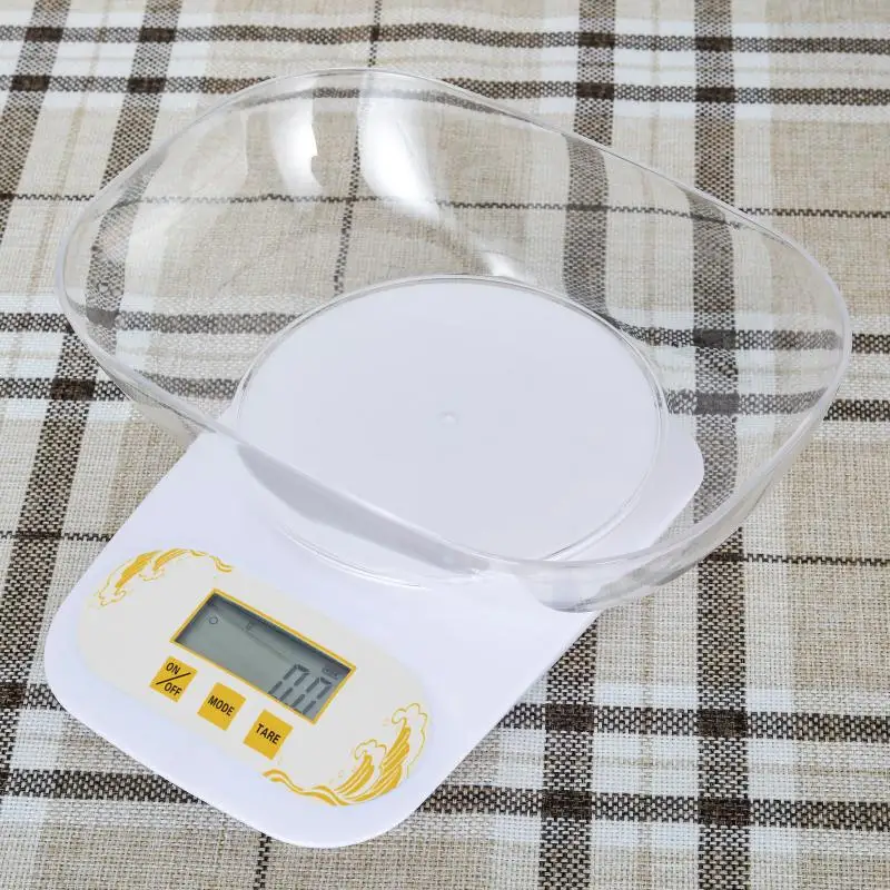 5kg Digital Balance High Accuracy Portable Weighing Smart Kitchen Food Weight Measurement Electronic Scale With Removable Bowl