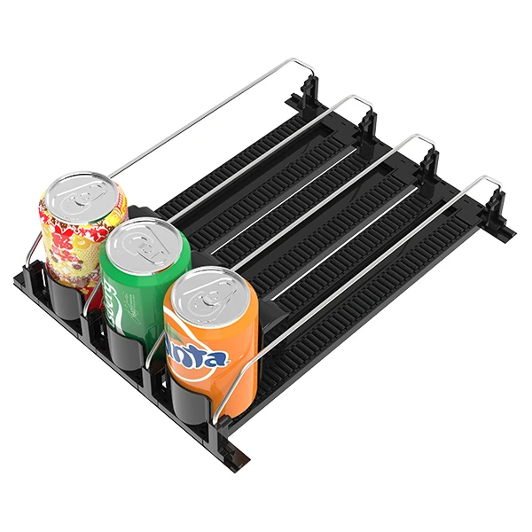 Drink Display Rack Custom Supermarket Gravity Feed Shelf Roller Plastic Shelves Retail Store Shelf Roller Pusher System