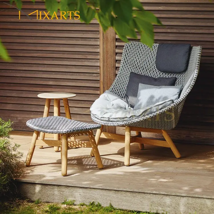 
Lotus Outdoor Ottoman Woven Pouf Ottoman 