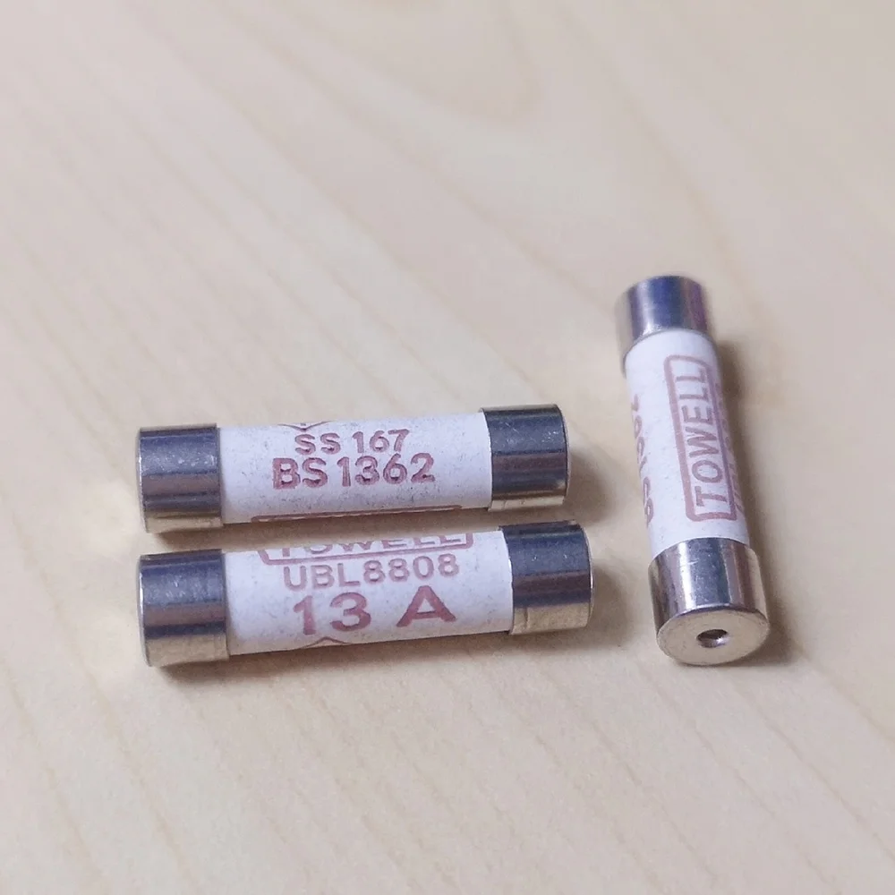 BS1362 13A  UBILL Fuse Stock Product Use on Assemble UK Power Plug Top
