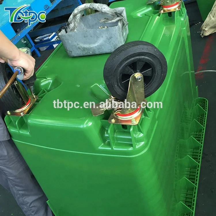 heavy duty industrial plastic bins with lid with wheels and 660 L containers plastic dustbin 600litres