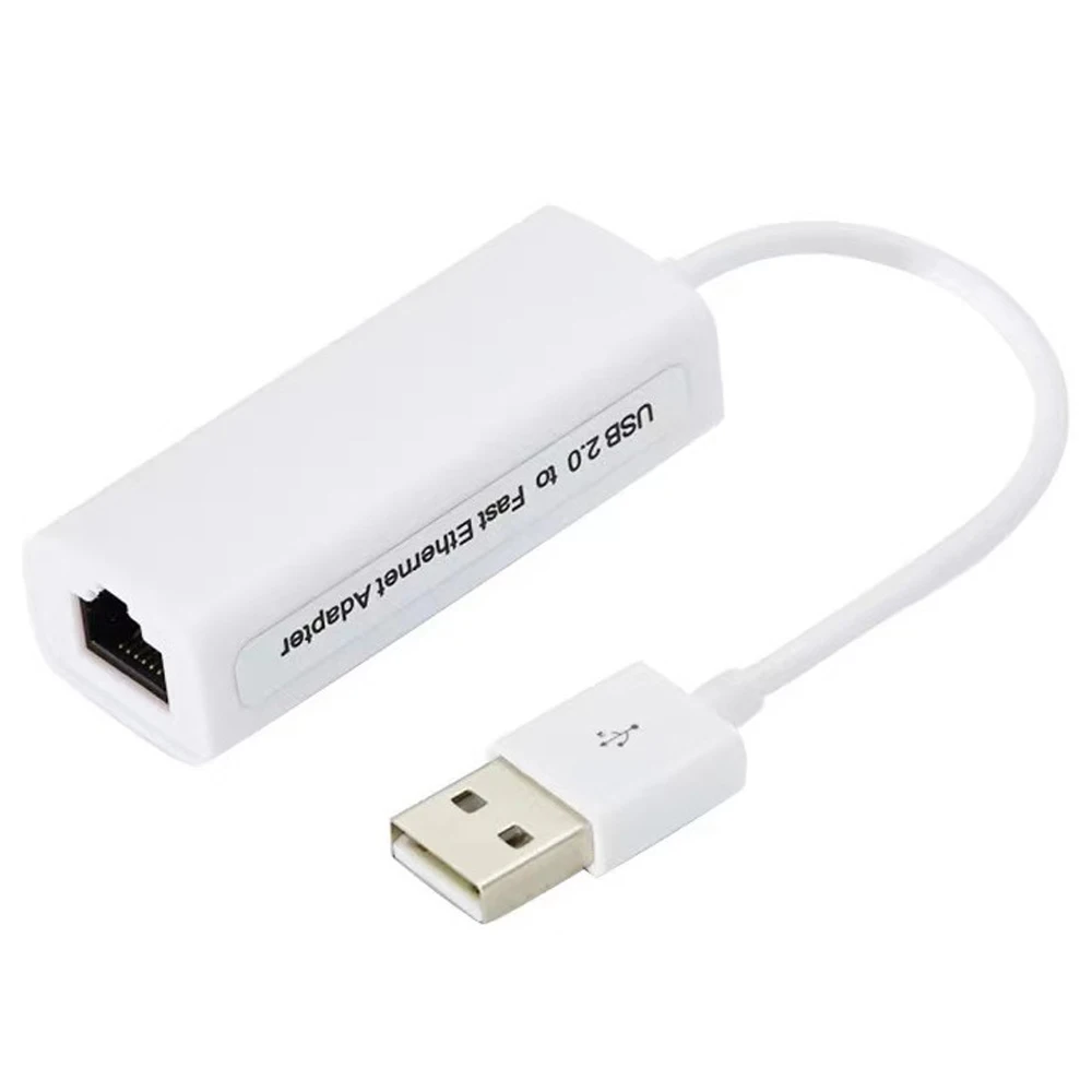 USB LAN Network Card White Color, Chip 8152 Mini USB 2.0 To RJ45 LAN Ethernet Network Adapter for PC, Laptop, Tablet