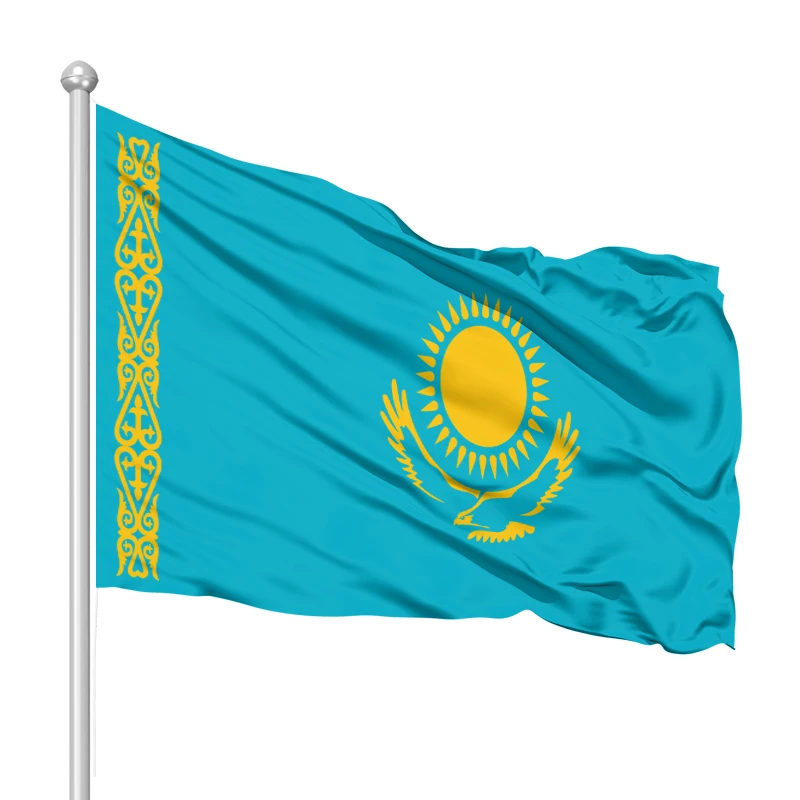Kazakhstan flag custom digital direct injection colorful flag custom