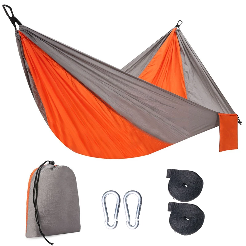 factory customized nylon outdoor camping hammock 1-2 person hammock  size&logo&color accept customization