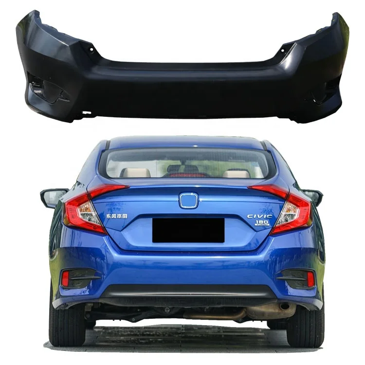 Factory Outlet New Material High Strength Cushioning Polypropylene Rear Rush Bumper For Honda CIVIC 2016 2017 2018