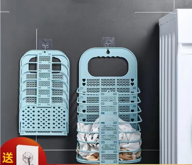 Dirty clothes basket household laundry basket wall-mounted foldable bathroom to take a bath and put dirty clothes storage basket