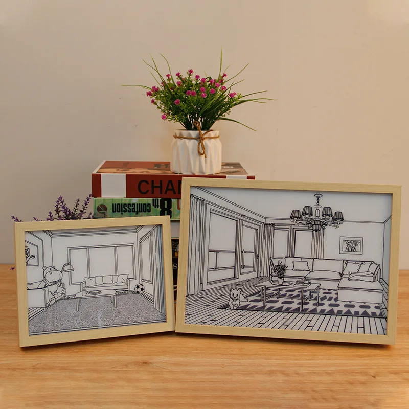 Customized size and LED photo frame Living room sofa background wall decoration picture frame