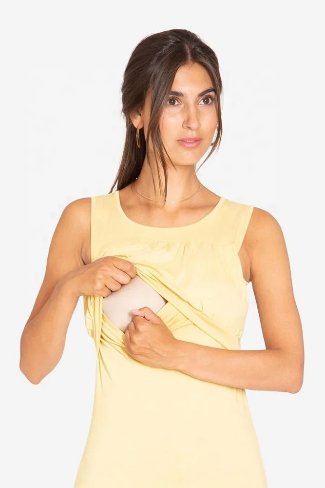 Женский многофункциональный однотонный жилет без рукавов, топ для кормления грудью