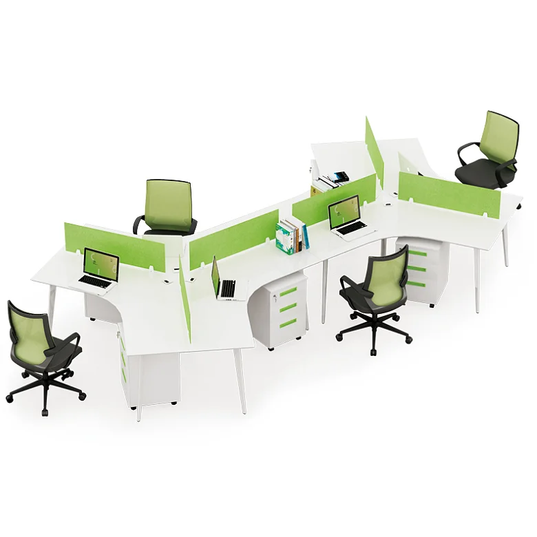 Промышленная мебель офисная Современная 6 3 человек компьютерная рабочая станция белые столы стулья и столы для модного дизайна