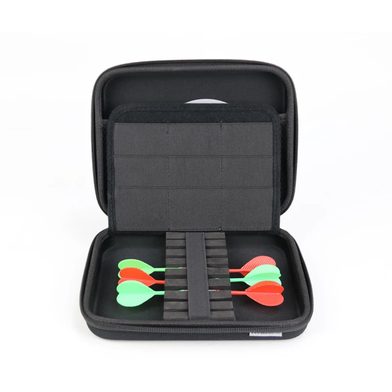 Custom Logo PU Leather Darts Cases Travel Carrying Box Hard EVA Large Darts Case Bag with Insert EVA and Pockets for dart shaft