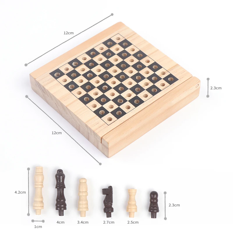 Super Value Manufacture Foldable Mini Size Wooden Chess Box Portable Travel Game Set