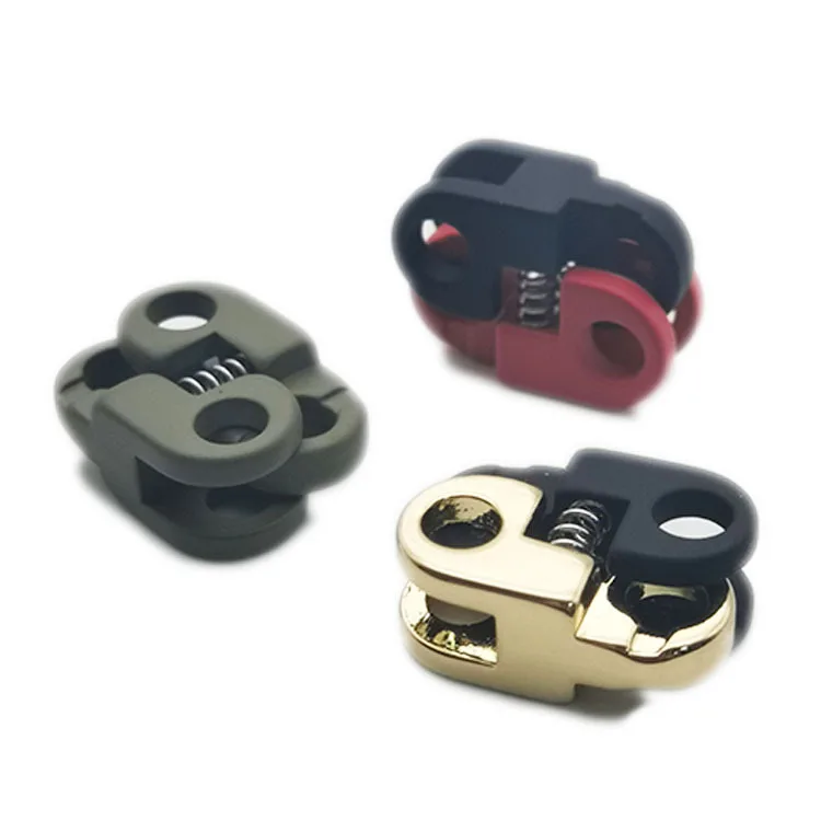 Cord Locks End Spring Stopper, Spring Cord Toggle for Drawstrings, Bags, Mask Adjustment Clothing Hat Accessories Black