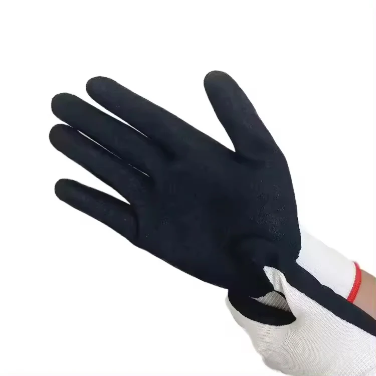 Custom logo dielectric farming cheap nitrile general purpose esd coat Palm Coating gloves safety gloves for work