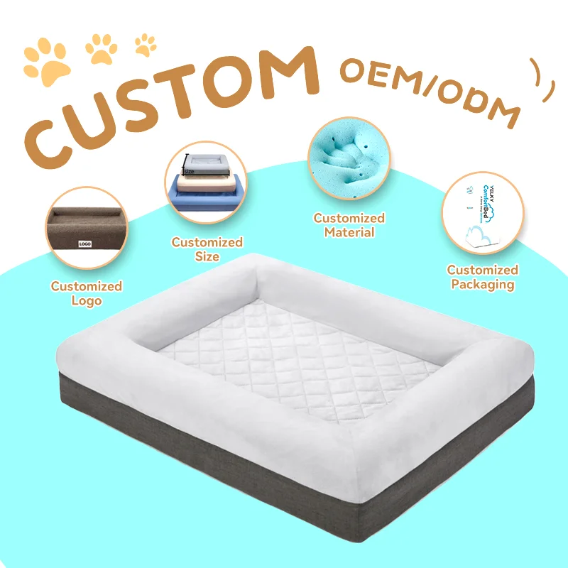 New product Memory foam dog pet bed Custom Designers waterproof chewproof Luxury Dog Bed washable cover dog bed