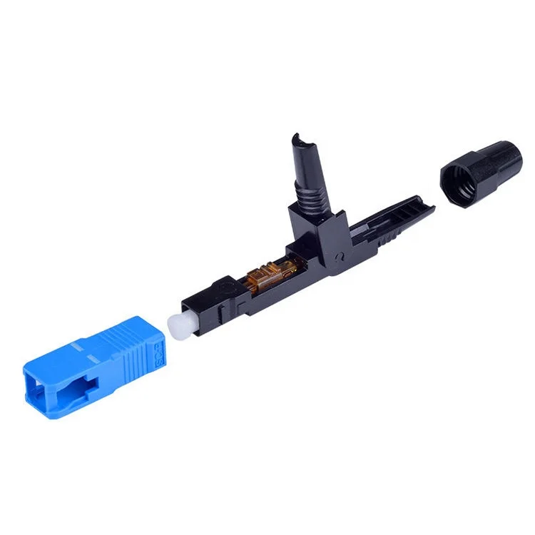 Fiber-Optic Home Embedded Quick Connector Telecom Optical Pigtail Leather Cable Cold Fiber SC/UPC Fast Connector