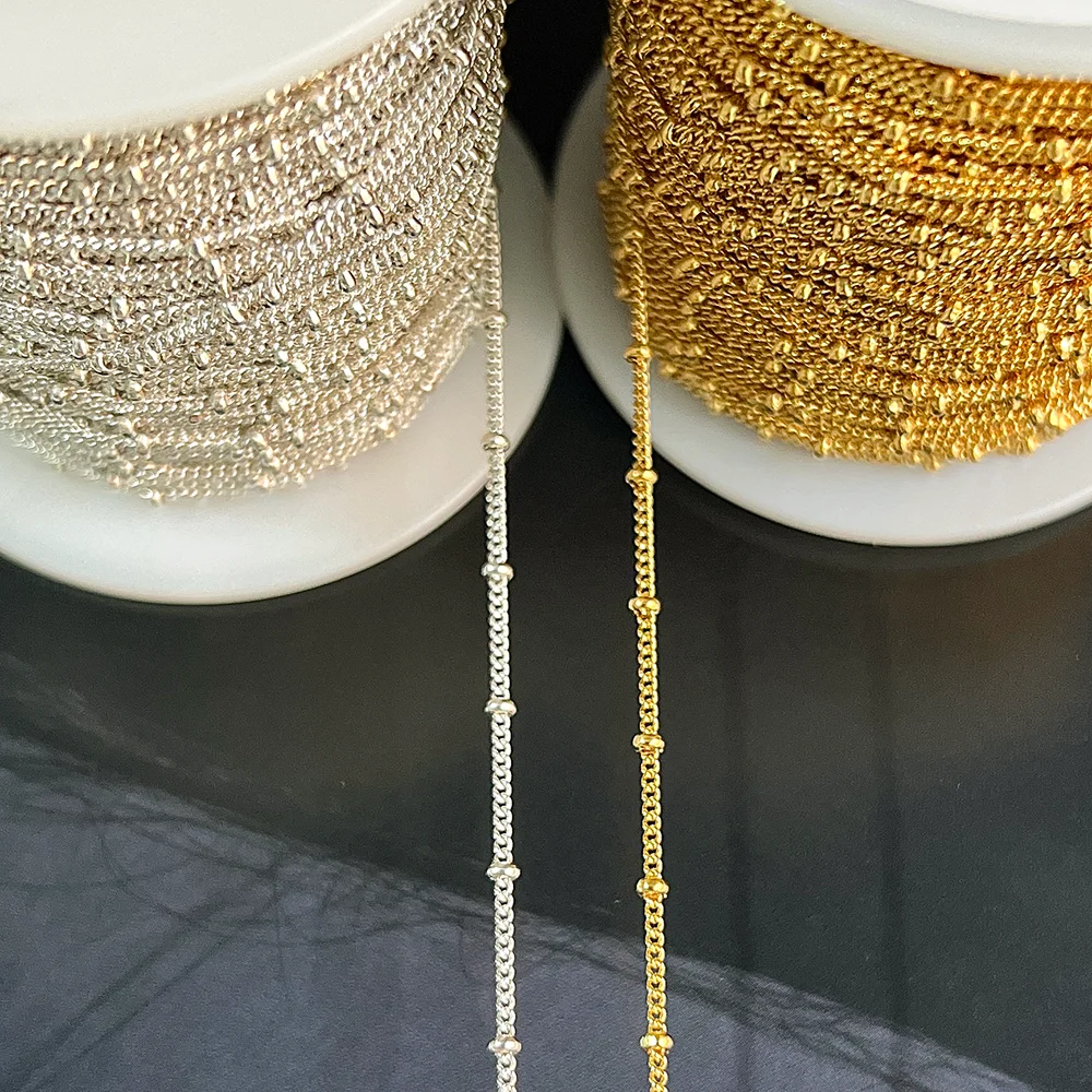 Permanent 1.2mm Width Bulk Satellite Chain For Making Bracelet Necklace Findings