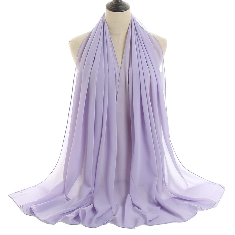 Breathable Hijab Wholesale Chiffon Long Scarf Malaysia Shawl Muslim Hijab Women Wholesale Hijab Indonesia 2022 New Arrivals