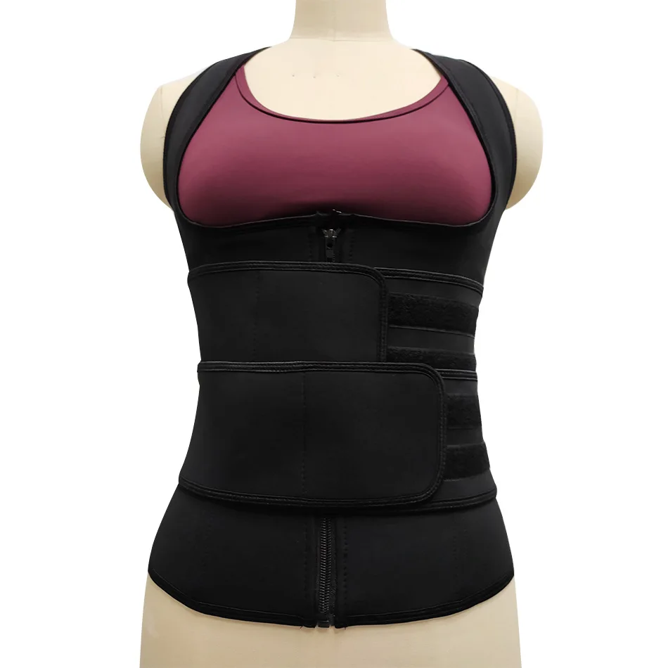 Best Selling Women Sauna Sweat Waist Trainer Body Shaper Fitness Waist Slimming Corset With Zipper