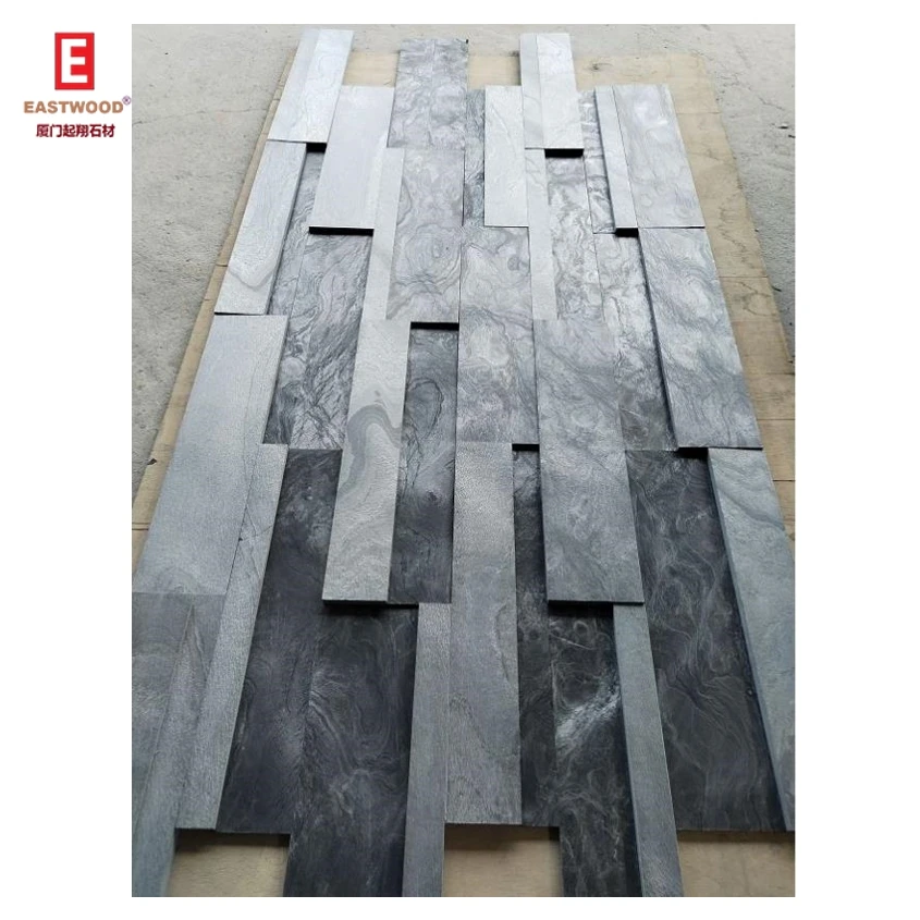 Сияющая слюдяная Серебряная панель из серого известняка Ledgestone для наружной облицовки стен