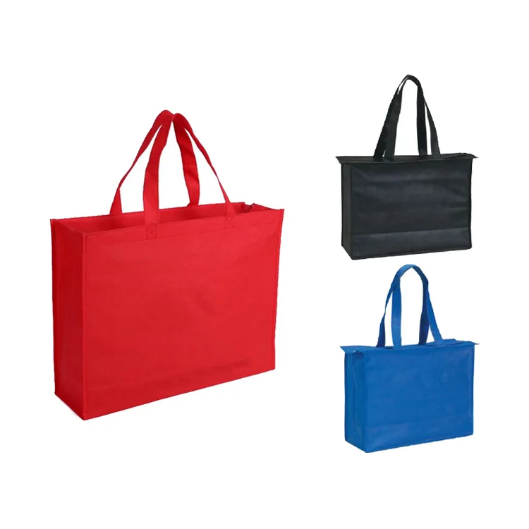 2019 Fashion Tote  Non Woven Material Promotional  Shopping Bag with Zipper Closure Type