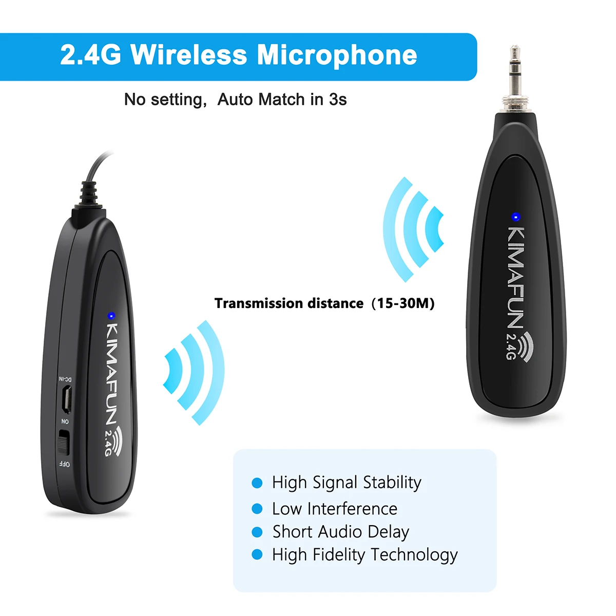 2.4G Mini Small Wireless Microphone Headset Microphone Stereo Headphone Mic Recorder For Teachers