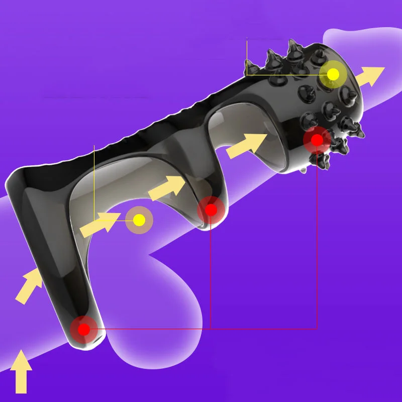 Penis Extender Sleeve Condoms Cock Restraints Ring Male Enlargement Time Delay Spike Clit Massager Cover For Men