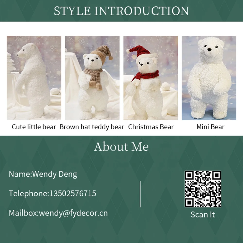 Mini polar bear as christmas gift for tabletop decoration