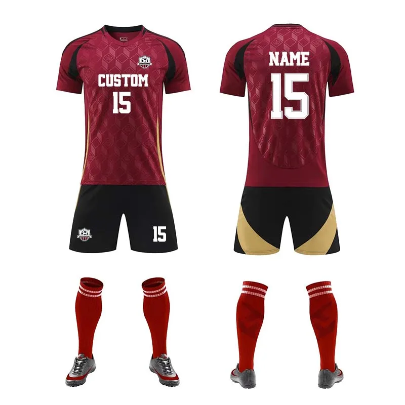 2024 Professional Soccer Uniforms Athletic Custom Team Jersey Thailand Quality Football Shirt Quick Dry Men Club Soccer Uniform
