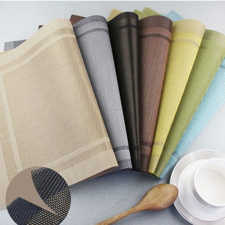 Easy Clean kitchen accessories kitchen dinning PP Placemats  Heat Insulation Stain-Resistant Vinyl Table Mats PVC Placemat