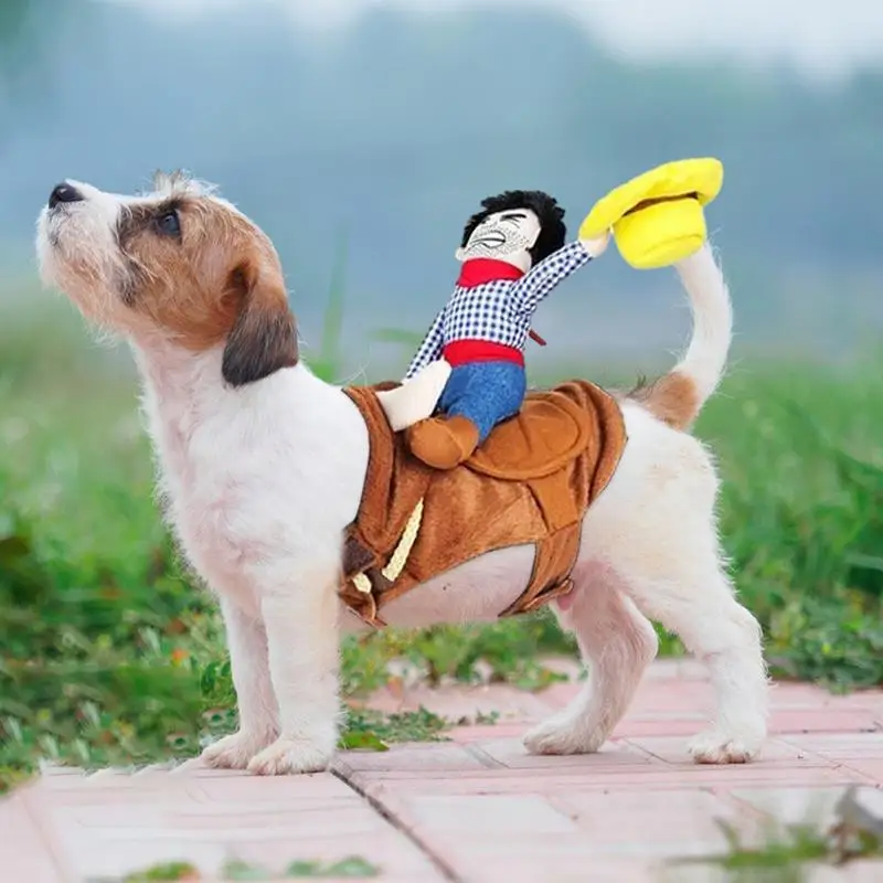 Halloween Clothing Costume Saddle-Shaped Dress Dog With Loop Fasteners Carrying Costume Suit Cowboy Rider Style For Pet Clothes