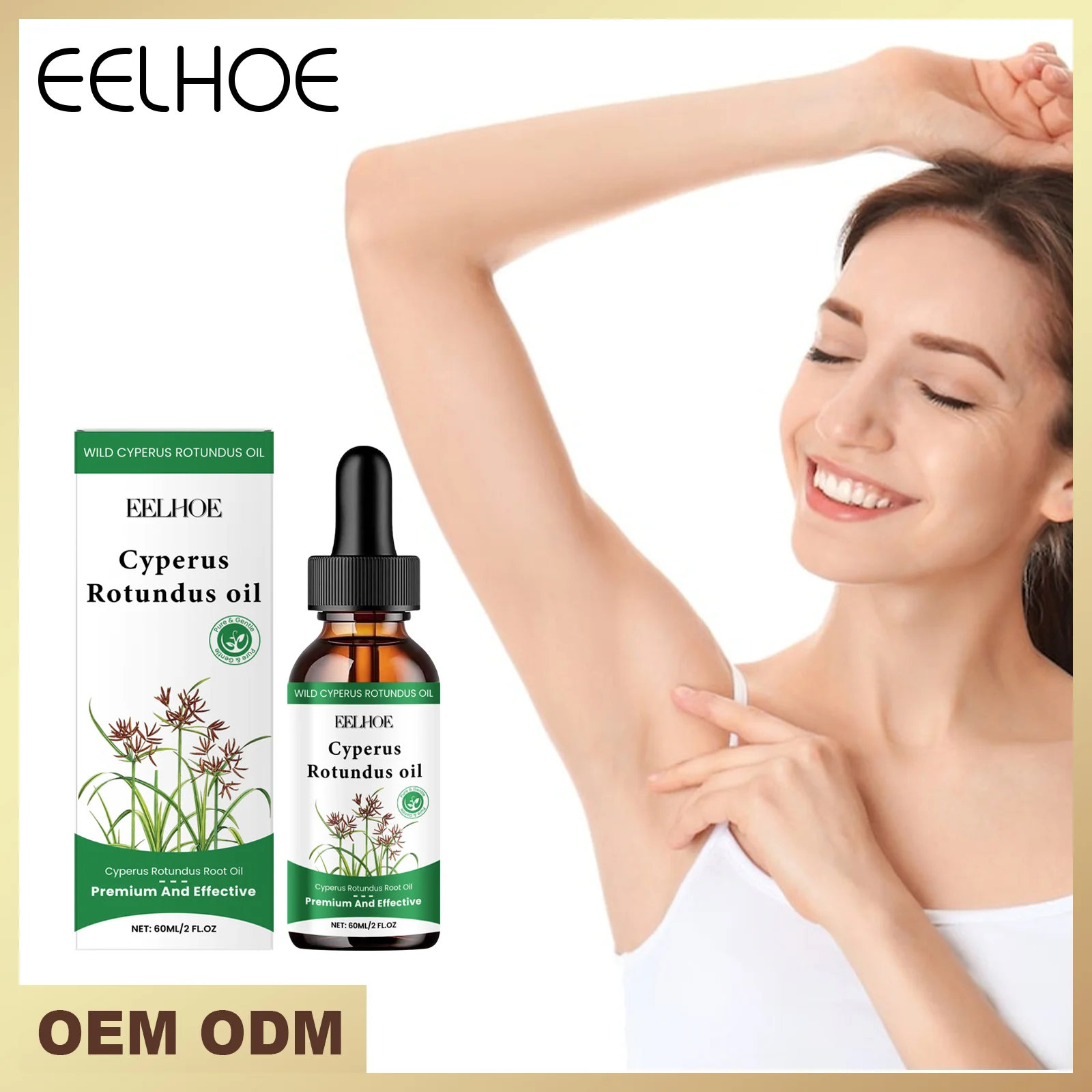 EELHOE Hair Removal Oil Herbal Care Body Hair Remover Soothing Cyperus Oil Hair Remover