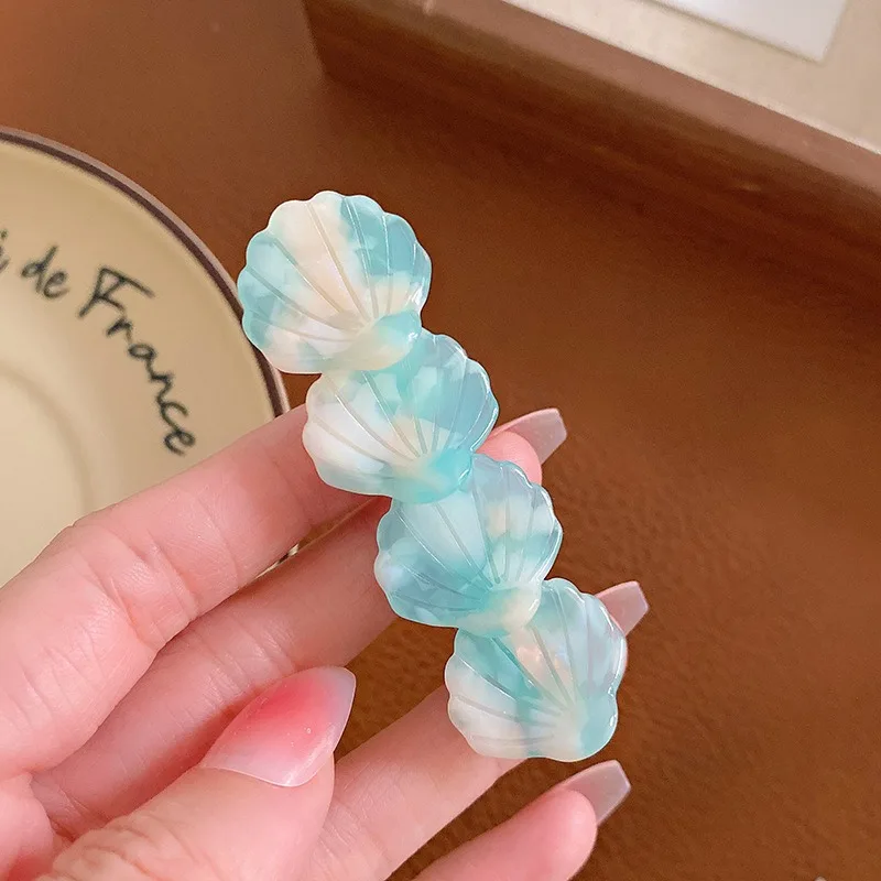 Acetic Acid Sweet Shell Side Claw Hair Acetate Cute Girl Clip Bangs Duck Beak Clip Colorful Small Hairpin No Trace Clip