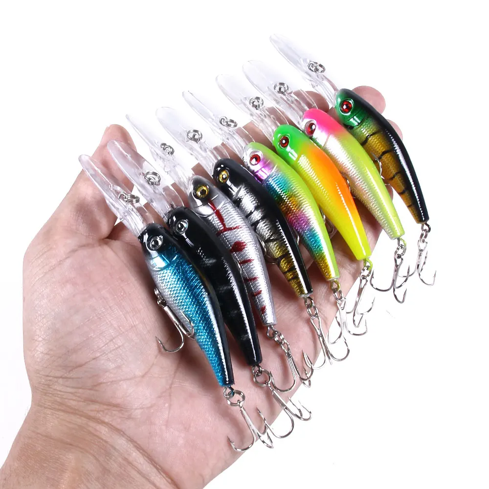 Wholesale 10cm 7.8g Artificial Hard Plastic Bait Minnow Fishing Lures with Long Big Tongue