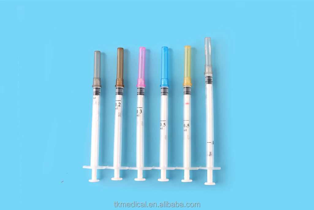 WHO PQS MDRCE ISO13485 0.05ml 0.5ml auto disable syringe/with fixed needle