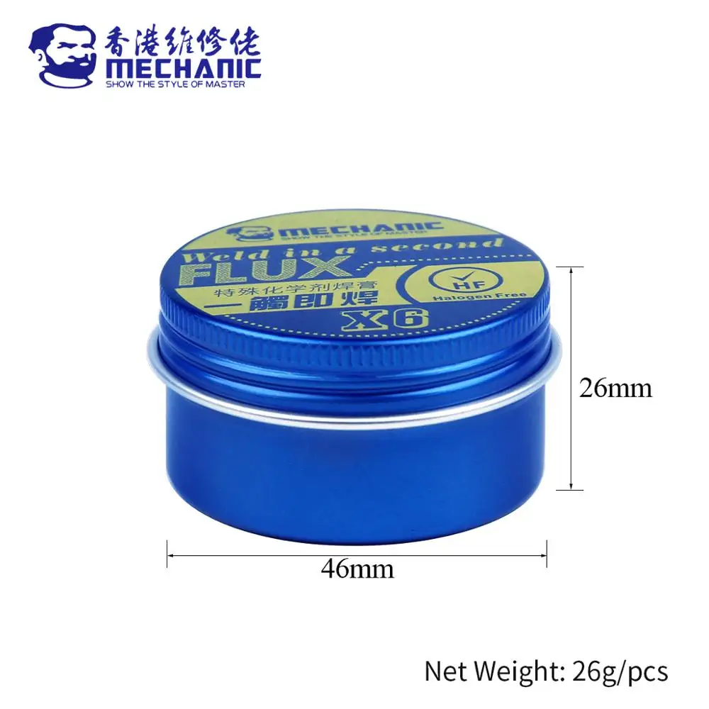 MECHANIC X Series Imported Mild Rosin Halogen-Free Lead-Free Solid Soldering Flux No-Clean Weld Solder Paste For PCB BGA Repair