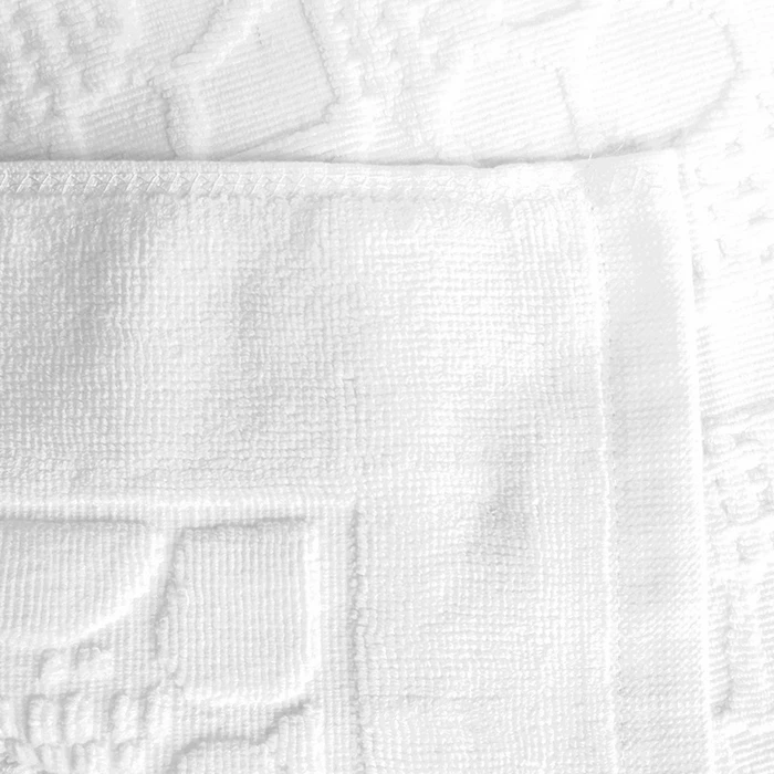 Wholesale custom manufacturer new star hotel linen white jacquard floor towel