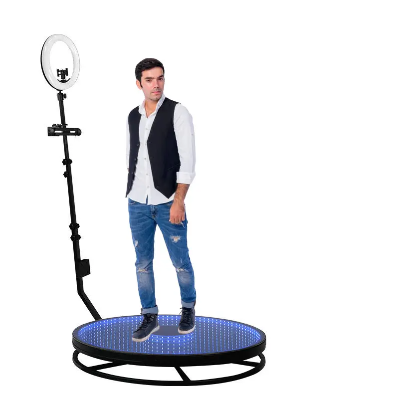 Professional Electric 360 Photo Booth 5 People Telecomando Shenzhen Photobooth Pole 100cm Infinite Glass Platform for Party
