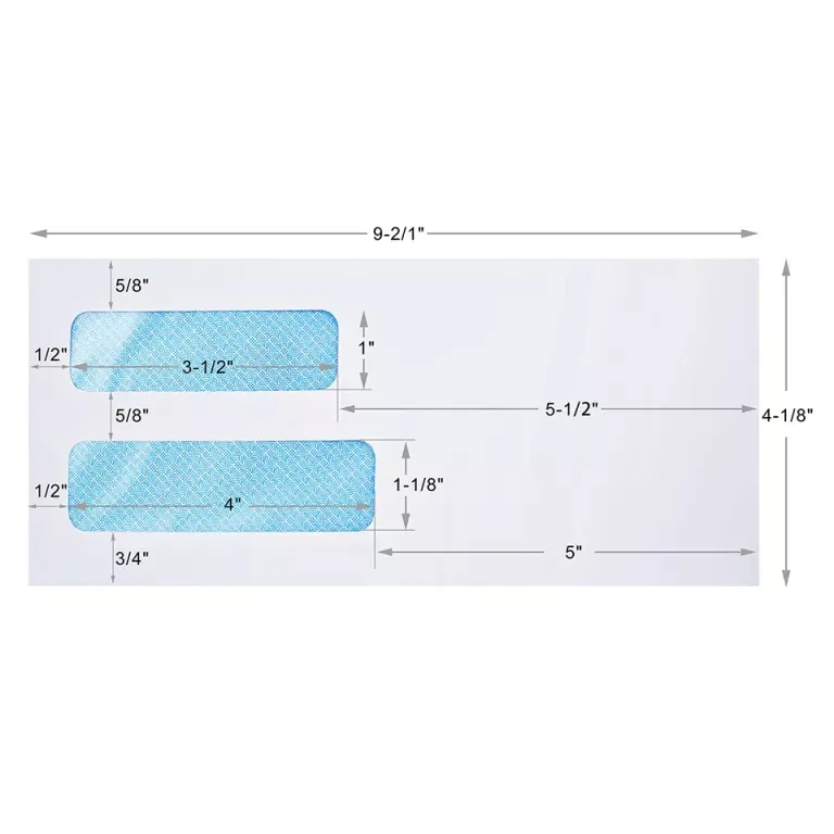 #10 High Quality Western Business White Double Window Envelope