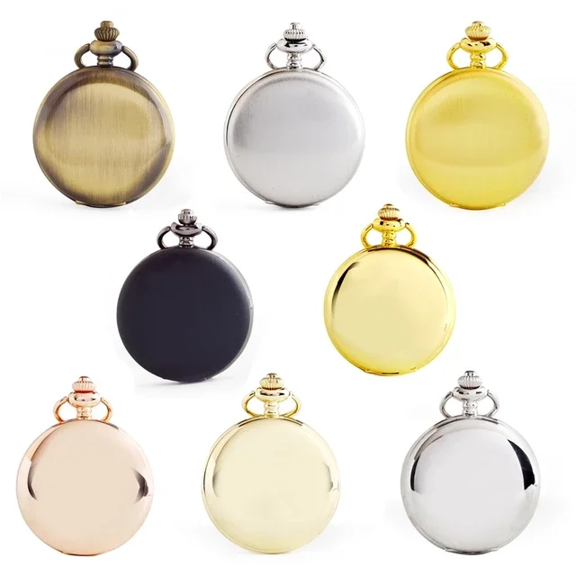 Подвесные часы гладкие лазерные Ретро двухсторонние кварцевые карманные часы для отдыха карманные часы оптовая продажа профессиональное производство