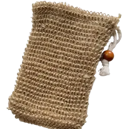 Sustainable Jute Soap Saver Pouch With Adjustable Drawstring Rich Lather Mesh Bag For Shower & Travel