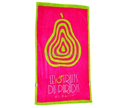 Wholesale 100% cotton terry custom pink pear pattern yarn dyed jacquard beach towel